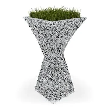3d image flower pot concrete marble Yalta Stock Illustration