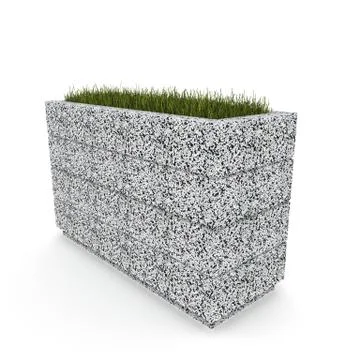 3d image flower pot concrete marble Bar 120 Stock-Illustration