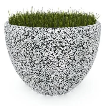 3d image flower pot concrete marble Magdalena Stock Illustration