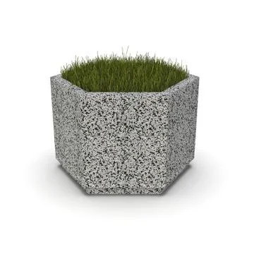 3D image of flower pot of marble crumb Dominic 3d render Illustrazione stock