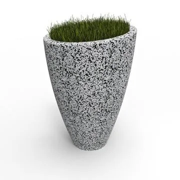 3D image of flower pot of marble crumb Diora 3d render Stock Illustration