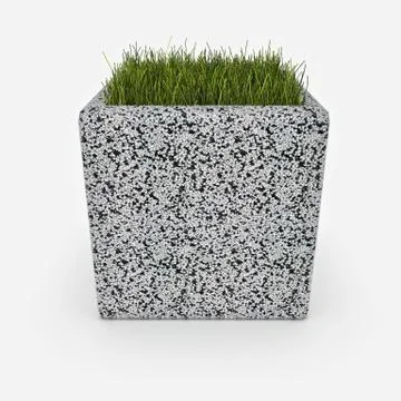 3D image of flower pot of marble crumb Carolina 50 3d render Stock Illustration