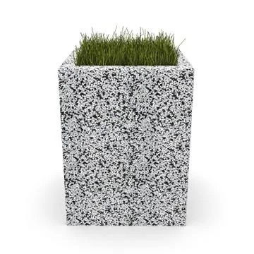 3D image of flower pot of marble crumb Kil 3d render Stock Illustration