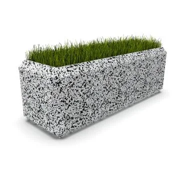 3D image of flower pot of marble crumb Baleno 3d render Stock Illustration