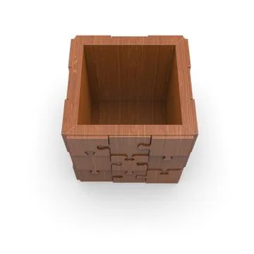 3d image of flower pot puzzle square 00008 Stock Illustration