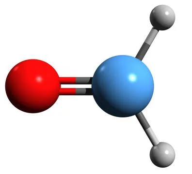 3D image of Formaldehyde skeletal formula Stock Illustration