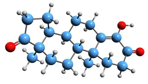 3D image of Formestane skeletal formula Illustrazione stock