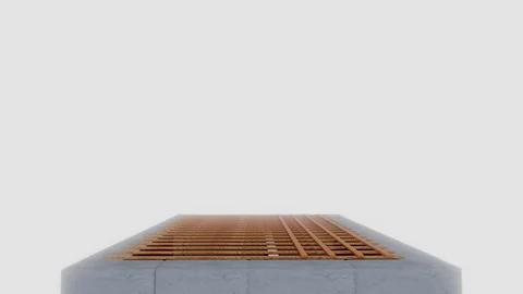 3D image of the frame roof of the house Stock Footage 124482721