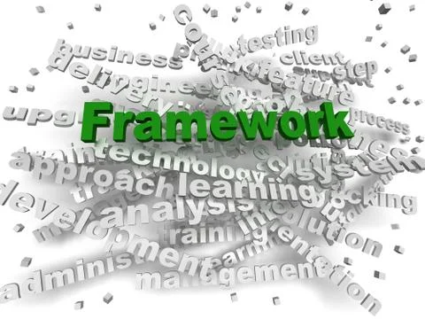3d image Framework  word cloud concept Stockillustratie
