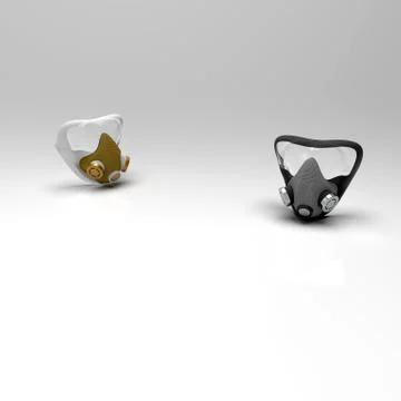 3D image Full Face Mask from the epidemic 04 Stock Illustration