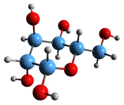 3D image of Galactose skeletal formula Stock Illustration