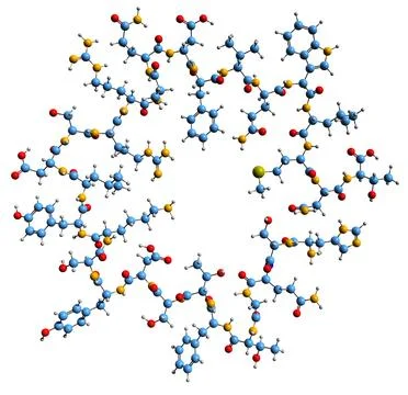 3D image of Glucagon skeletal formula Stock Illustration