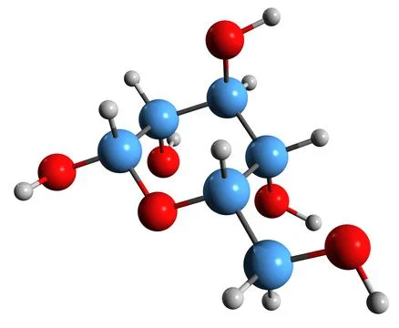 3D image of Glucose skeletal formula Stock Illustration