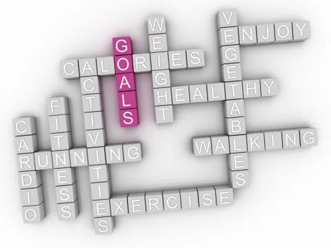 3d image Goals word cloud concept Stock Illustration