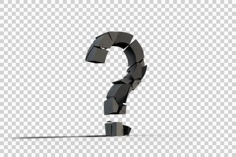 3d image of gray question mark Stock Illustration
