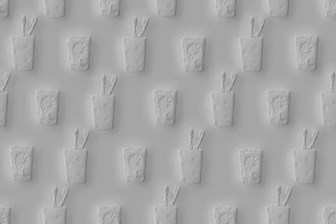 3d image of a gray seamless pattern. Stock Illustration