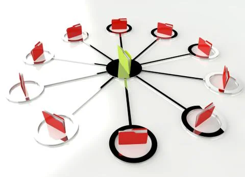 3d image of green file folder Stock Illustration