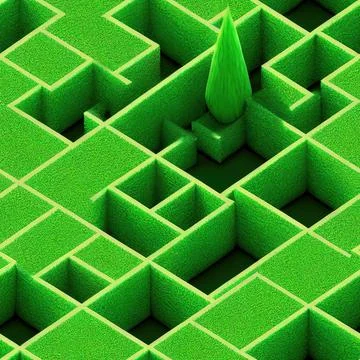 3D-image of green grass boxes. Seamless pattern イラスト素材