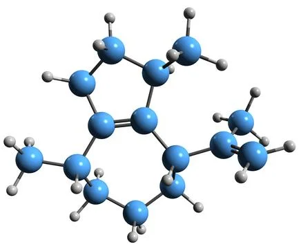 3D image of Guaiene skeletal formula Illustrazione stock