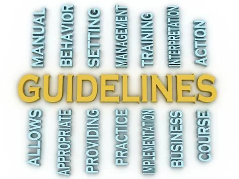3d image guidelines issues concept word cloud background Stock Illustration