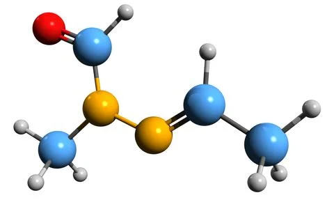 3D image of Gyromitrin skeletal formula Ilustração Stock