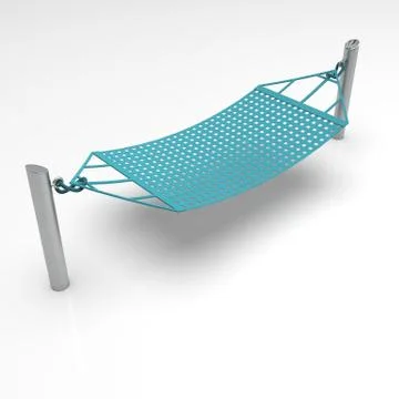 3d image of hammock on the posts 00001 Stock Illustration