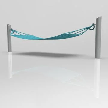 3d image of hammock on the posts 00002 Stock Illustration