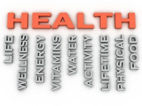 3d image HEALTH  issues concept word cloud background Stock Illustration