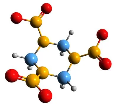 3D image of hexogen skeletal formula Stock Illustration