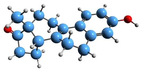 3D image of Hippulin skeletal formula Illustrazione stock