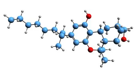 3D image of HU-210 skeletal formula Stock Illustration