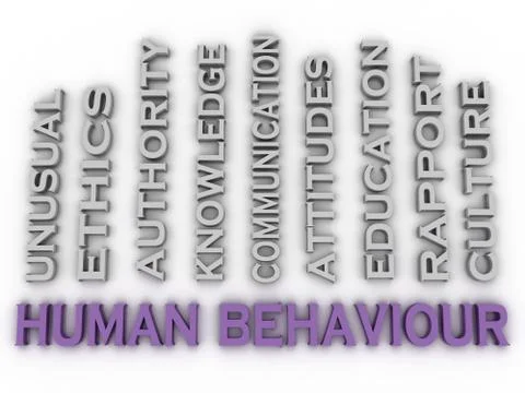 3d image Human behaviour   issues concept word cloud background イラスト素材