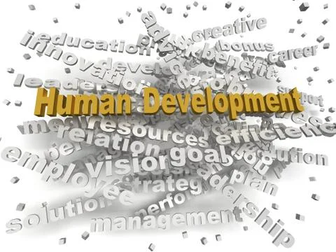3d image Human Development word cloud concept 스톡 일러스트