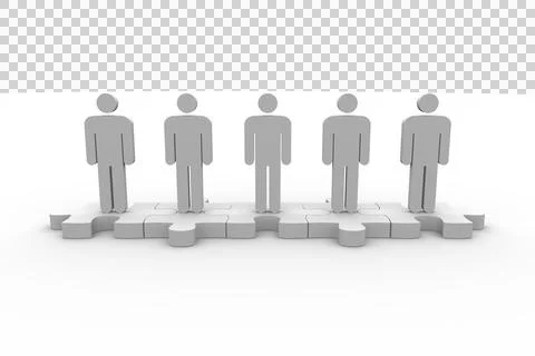 3d image of humans standing side by side Stock Photos