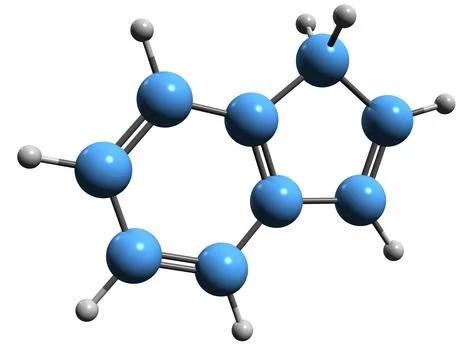 3D image of Indene skeletal formula Stock Illustration
