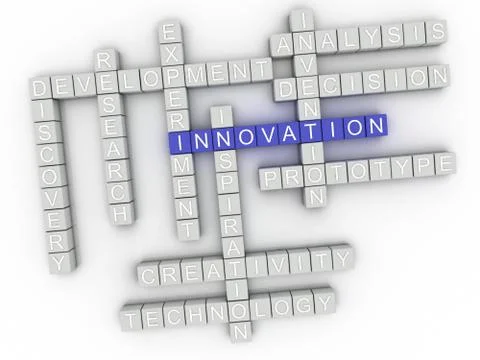 3d image Innovation issues concept word cloud background Stock Illustration