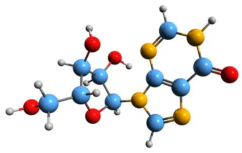 3D image of Inosine skeletal formula Stock-Illustration