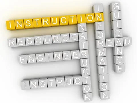 3d image Instruction word cloud concept イラスト素材