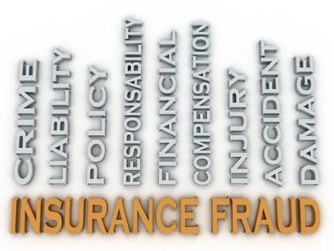 3d image Insurance fraud issues concept word cloud background Stock Illustration