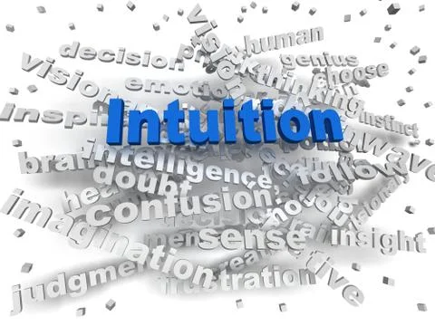 3d image Intuition word cloud concept Stock Illustration
