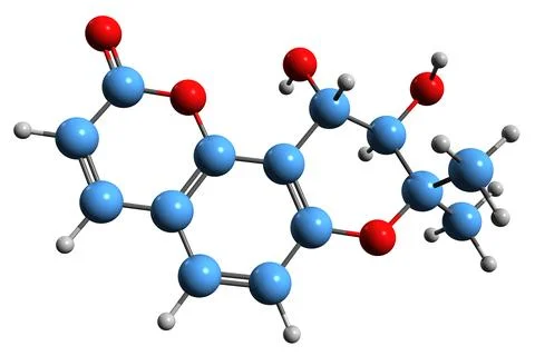 3D image of kellacton skeletal formula Stock Illustration