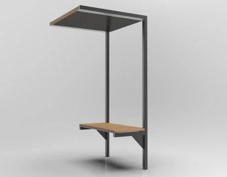 3d image of Large Bench with flooring v1 003 Stock Illustration