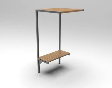 3d image of Large Bench with flooring v1 001 Illustrazione stock