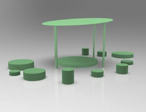 3d image of Large round canopy 00001.jpg Stock Illustration