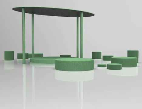 3d image of Large round canopy 00003.jpg Stock Illustration