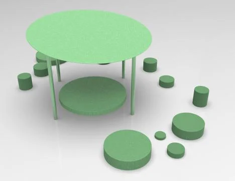 3d image of Large round canopy 00004.jpg Stock Illustration