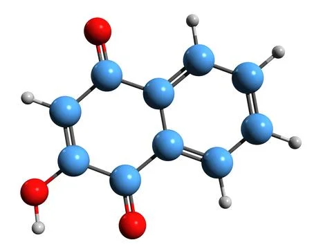 3D image of Lawsone skeletal formula Stock Illustration