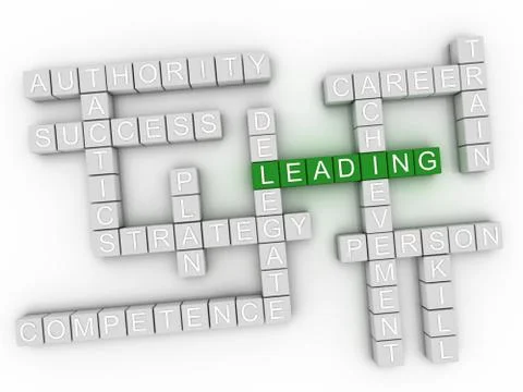 3d image Leading word cloud concept Stock Illustration