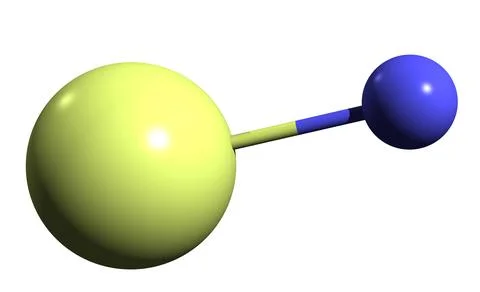 3D image of Lithium fluoride skeletal formula Stock Illustration