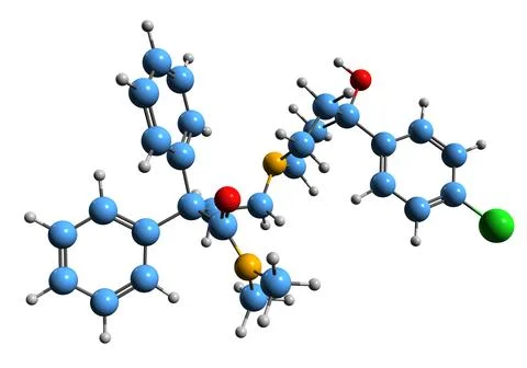 3D image of Loperamide skeletal formula Stock Illustration